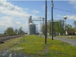  Looking South at NS 8911 & NS 7144 waiting for the go ahead & Grain Elevator